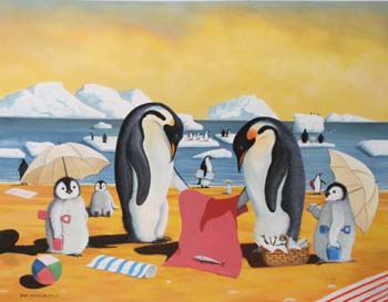 Penguins On Beach